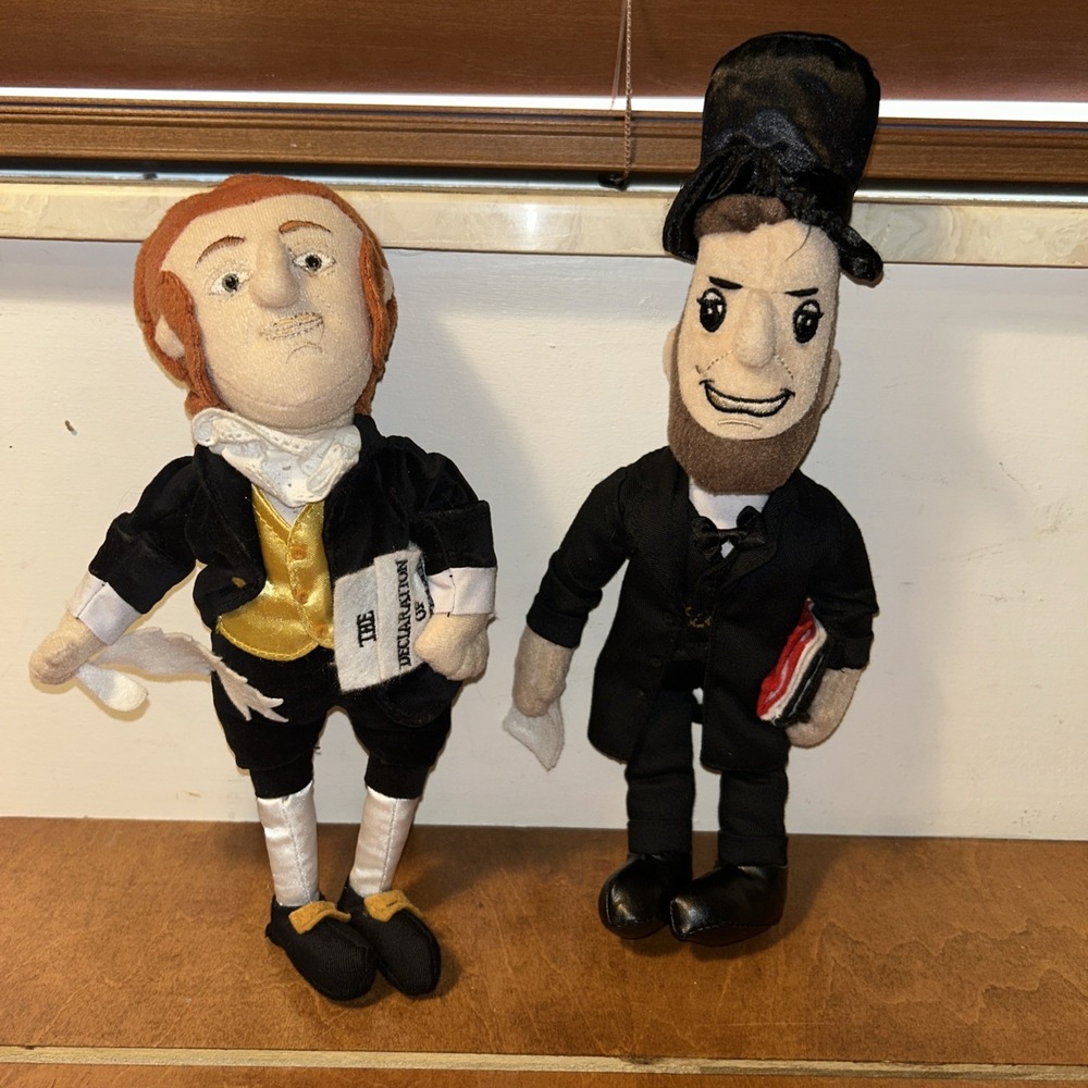 THOMAS JEFFERSON & Abraham Lincoln Plush Famous Be'an Bean Creation Station P5